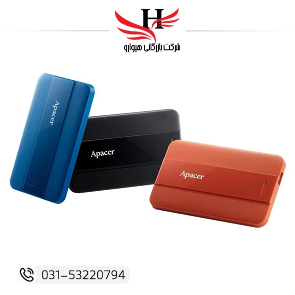 هارد اکسترنال اپیسر Apacer مدل AC237 ظرفیت ۲ ترابایت با رابط USB 3.2؛ مناسب بکاپ و آرشیو سریع، خرید عمده از بازرگانی هیوارو نمایندگی شهرستان شهرضا استان اصفهان و استان تهران